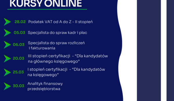 Zapraszamy na najbliższe kursy online