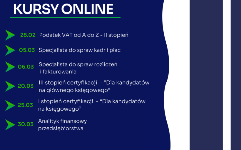 Zapraszamy na najbliższe kursy online