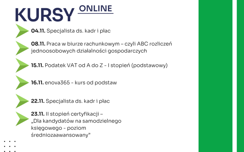 Zapraszamy na najbliższe kursy online