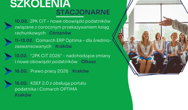 Zapraszamy na najbliższe szkolenia jednodniowe w formie stacjonarnej