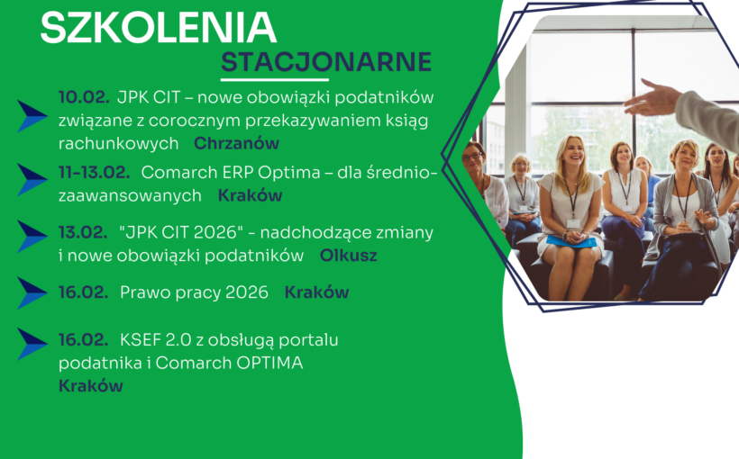 Zapraszamy na najbliższe szkolenia jednodniowe w formie stacjonarnej