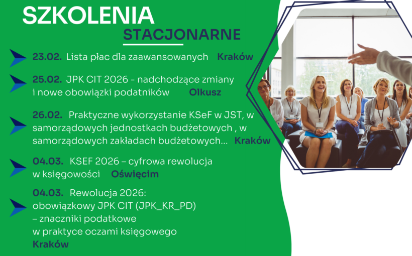 Zapraszamy na najbliższe szkolenia jednodniowe w formie stacjonarnej