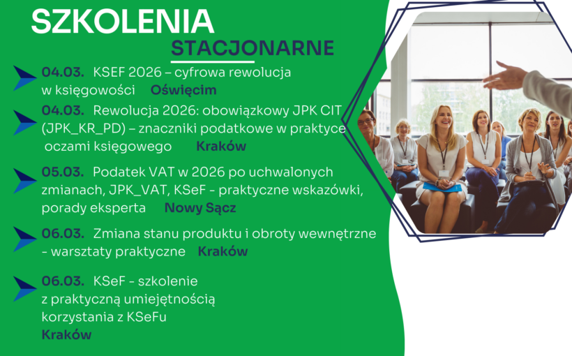 Zapraszamy na najbliższe szkolenia jednodniowe w formie stacjonarnej