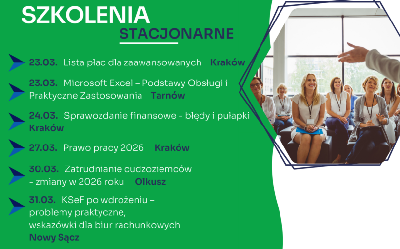Zapraszamy na najbliższe szkolenia jednodniowe w formie stacjonarnej