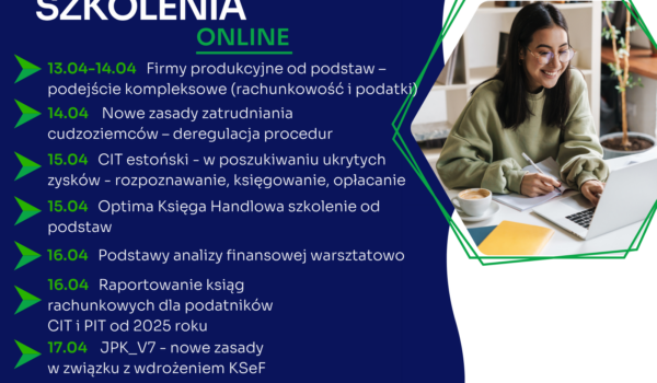 Zapraszamy na najbliższe szkolenia jednodniowe online