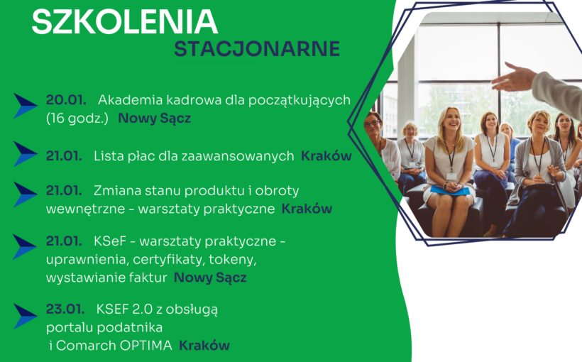 Zapraszamy na najbliższe szkolenia jednodniowe w formie stacjonarnej