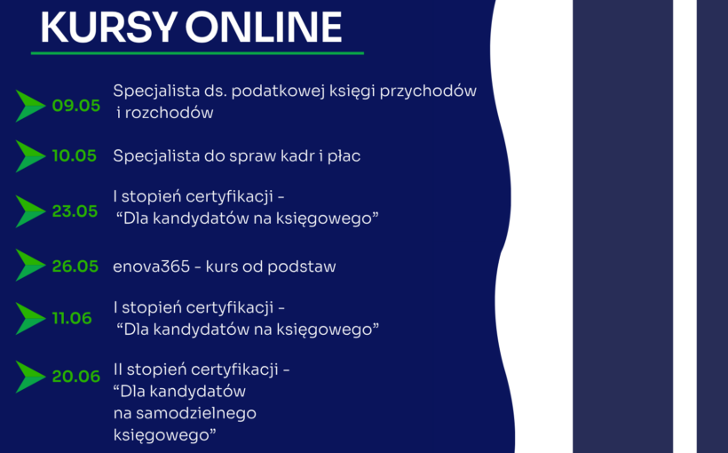 Zapraszamy na najbliższe kursy online