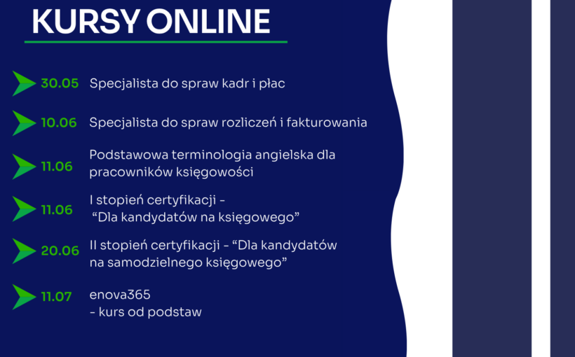 Zapraszamy na najbliższe kursy online