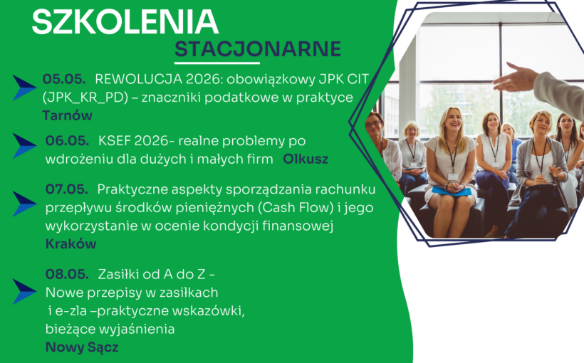 Zapraszamy na najbliższe szkolenia jednodniowe w formie stacjonarnej