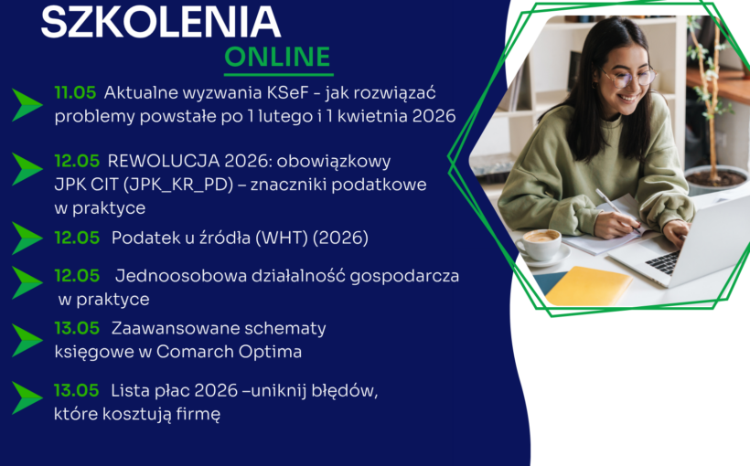 Zapraszamy na najbliższe szkolenia jednodniowe online