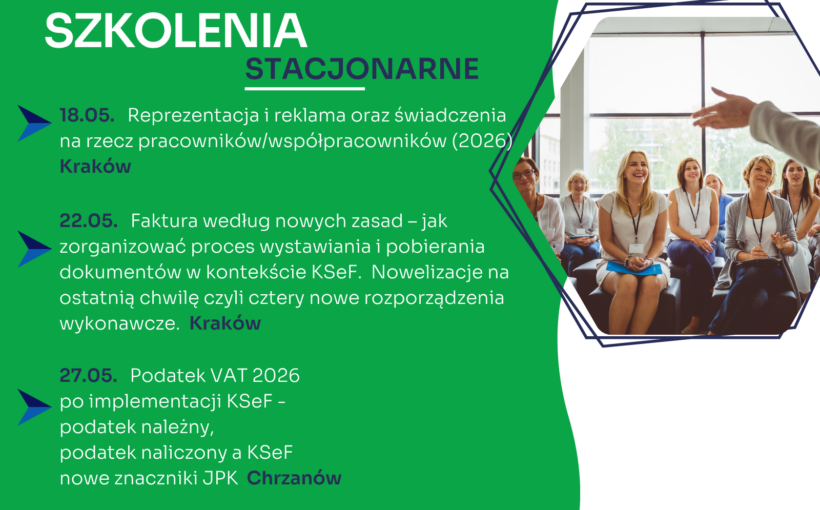 Zapraszamy na najbliższe szkolenia jednodniowe w formie stacjonarnej