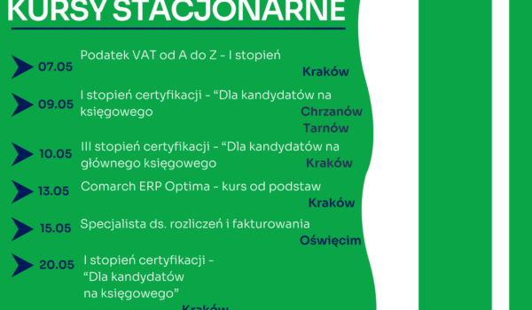 Zapraszamy na najbliższe kursy stacjonarne