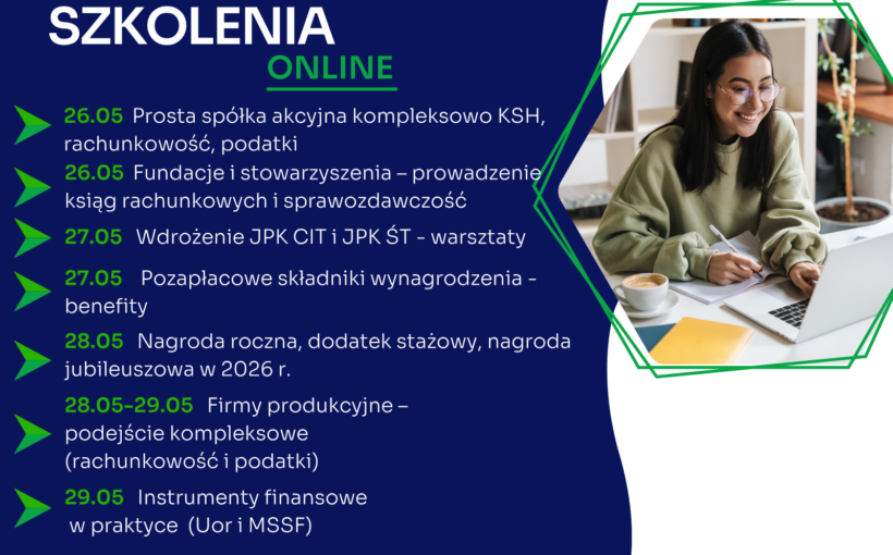 Zapraszamy na najbliższe szkolenia jednodniowe online