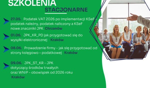 Zapraszamy na najbliższe szkolenia jednodniowe w formie stacjonarnej
