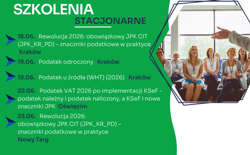 Zapraszamy na najbliższe szkolenia jednodniowe w formie stacjonarnej