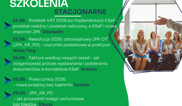 Zapraszamy na najbliższe szkolenia jednodniowe w formie stacjonarnej