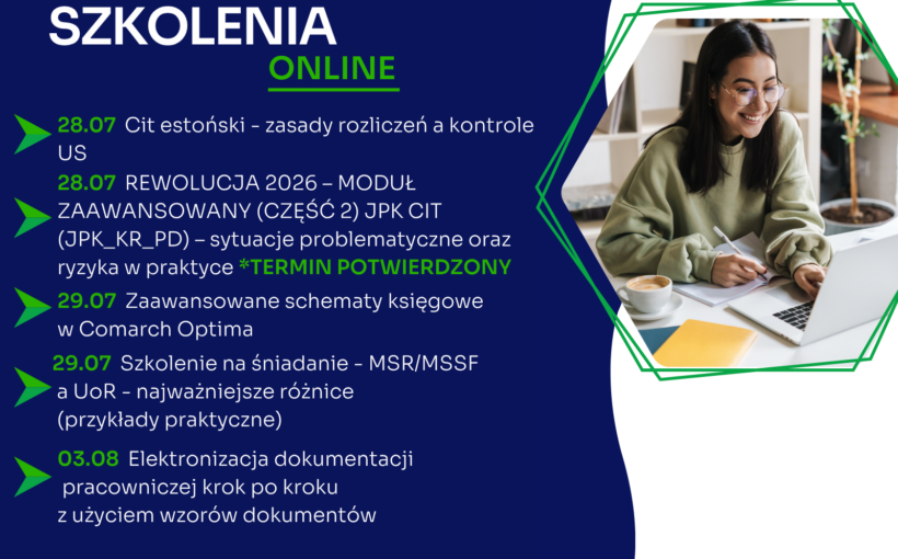 Zapraszamy na najbliższe szkolenia jednodniowe online