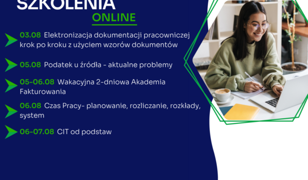 Zapraszamy na najbliższe szkolenia jednodniowe online