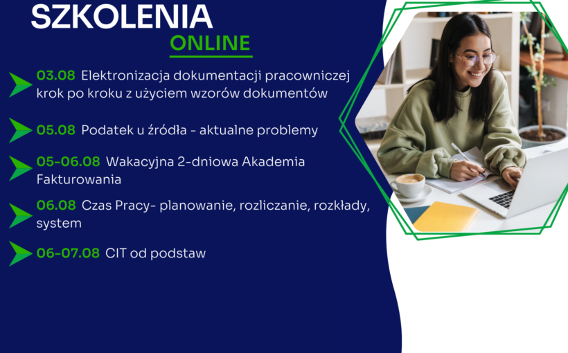 Zapraszamy na najbliższe szkolenia jednodniowe online