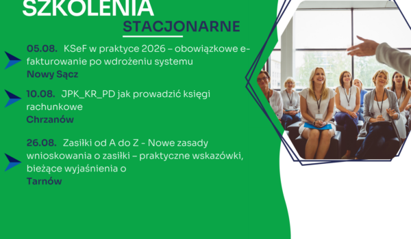 Zapraszamy na najbliższe szkolenia jednodniowe w formie stacjonarnej