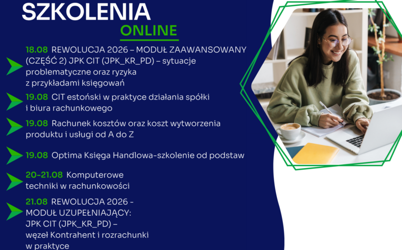 Zapraszamy na najbliższe szkolenia jednodniowe online