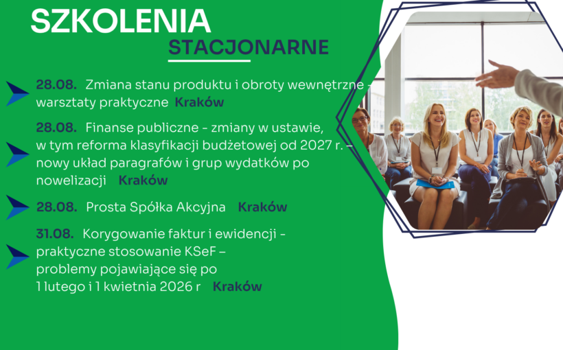 Zapraszamy na najbliższe szkolenia jednodniowe w formie stacjonarnej
