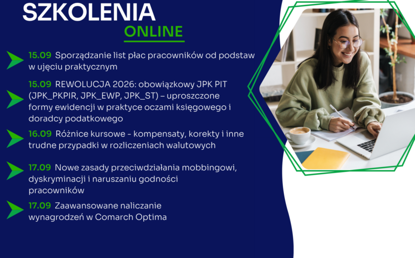 Zapraszamy na najbliższe szkolenia jednodniowe online