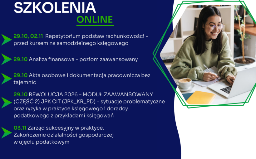 Zapraszamy na najbliższe szkolenia jednodniowe online