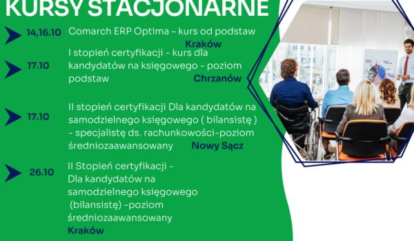 Zapraszamy na najbliższe kursy stacjonarne
