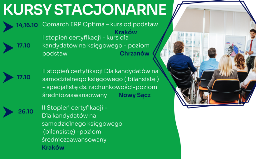 Zapraszamy na najbliższe kursy stacjonarne