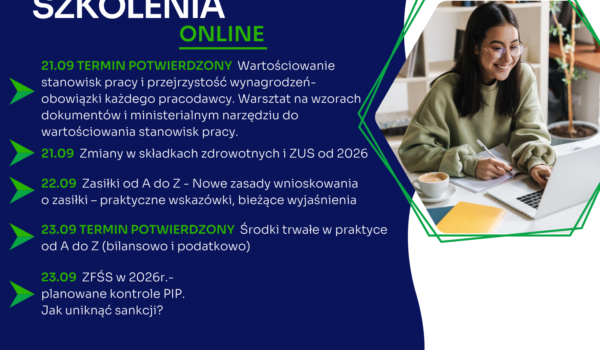 Zapraszamy na najbliższe szkolenia jednodniowe online