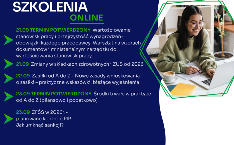 Zapraszamy na najbliższe szkolenia jednodniowe online