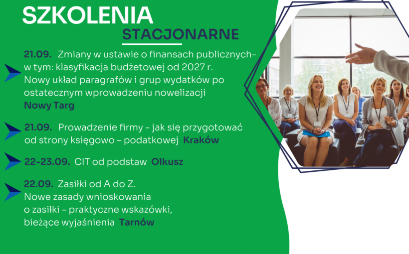 Zapraszamy na najbliższe szkolenia jednodniowe w formie stacjonarnej